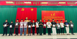 Xã Phước An: Trao Quyết định gọi 415 công dân đăng ký nghĩa vụ quân sự năm 2026