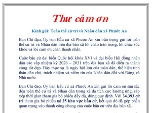THƯ CẢM ƠN