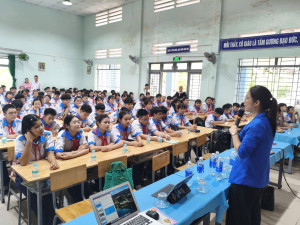 Tổ chức tuyên truyền về phòng, chống tai nạn thương tích và xâm hại trẻ em tại 02 trường THCS trên địa bàn xã