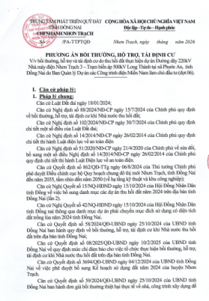 PHƯƠNG ÁN BỒI THƯỜNG