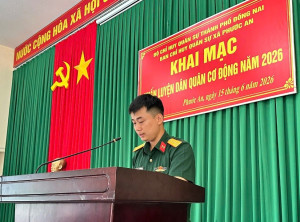 Xã Phước An: 84 chiến sĩ tham dự huấn luyện lực lượng Dân quân cơ động năm 2026