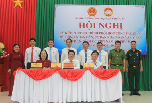 Hội nghị ký kết chương trình phối hợp công tác giữa HĐND, UBND và Ủy ban MTTQVN xã Phước An, nhiệm kỳ 2026-20231