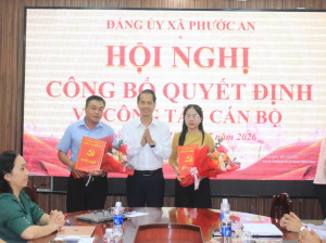 Xã Phước An: Công bố các Quyết định về công tác cán bộ