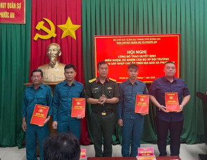 Ban CHQS xã Phước An công bố, trao quyết định miễn nhiệm và bổ nhiệm Ấp đội trưởng sau sáp nhập