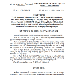 Quyết định bộ KHCN