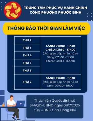 TTPVHCC Thời gian làm việc