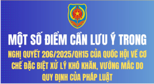 Một số điểm cần lưu ý trong Nghị quyết 206/2025/QH15 của Quốc hội về cơ chế đặc biệt xử lý khó khăn, vướng mắc do quy định của Pháp luật