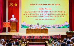 Thường trực Đảng ủy phường gặp mặt, đối thoại với Bí thư, Trưởng khu phố, Trưởng Ban Công tác Mặt trận các khu phố trên địa bàn phường