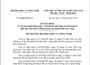 Bộ Khoa học và Công nghệ ban hành Danh mục và kế hoạch triển khai các nền tảng số quốc gia, nền tảng số dùng chung của ngành, lĩnh vực, vùng