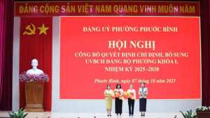 Đảng ủy phường công bố Quyết định chỉ định, bổ sung Ủy viên Ban Chấp hành Đảng bộ phường khóa I, nhiệm kỳ 2025 – 2030.