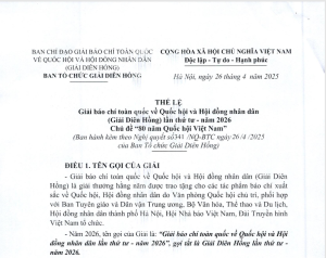 ĐẨY MẠNH TUYÊN TRUYỀN, HƯỞNG ỨNG GIẢI BÁO CHÍ TOÀN QUỐC VỀ QUỐC HỘI VÀ HỘI ĐỒNG NHÂN DÂN (GIẢI DIÊN HỒNG LẦN THỨ IV-2026)