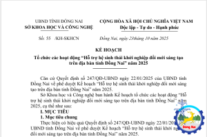 Đồng Nai triển khai các hoạt động hỗ trợ hệ sinh thái khởi nghiệp đổi mới sáng tạo năm 2025