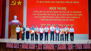 Phường Phước Bình công bố các quyết định thành lập và chỉ định Chủ tịch, Phó Chủ tịch, Ban chấp hành lâm thời các Hội do Đảng, Nhà nước giao nhiệm vụ.