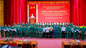 Phước Bình đón 56 quân nhân hoàn thành Nghĩa vụ quân sự trở về địa phương