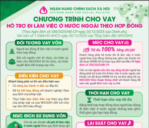 Chương trình cho vay Hỗ trợ đi làm việc ở nước ngoài theo hợp đồng, Hỗ trợ tạo việc làm, duy trì và mở rộng việc làm