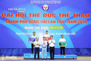 Phước Bình xếp hạng 2 toàn đoàn Giải wushu Đại hội Thể dục thể thao thành phố Đồng Nai lần thứ I
