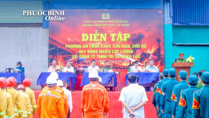 Phước Bình diễn tập phương án phòng cháy chữa cháy huy động...