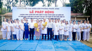 Phước Bình phát động chương trình khám sức khỏe định kỳ miễn phí và triển khai chiến dịch 100 ngày tạo lập, cập nhật Sổ sức khỏe điện tử cho người dân.