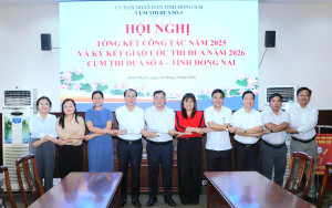 HỘI NGHỊ TỔNG KẾT CÔNG TÁC THI ĐUA, KHEN THƯỞNG NĂM 2025 VÀ KÝ KẾT GIAO ƯỚC THI ĐUA NĂM 2026 CỦA CỤM THI ĐUA SỐ 4