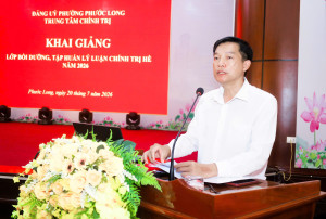 Phường Phước Long gần 200 cán bộ quản lý, giáo viên tham gia lớp bồi dưỡng, tập huấn lý luận chính trị hè năm 2026