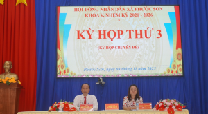 HỘI ĐỒNG NHÂN DÂN XÃ PHƯỚC SƠN TỔ CHỨC KỲ HỌP THỨ 3 (CHUYÊN ĐỀ)