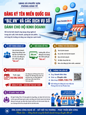PHƯỚC SƠN HỖ TRỢ HỘ KINH DOANH ĐĂNG KÝ TÊN MIỀN QUỐC GIA...