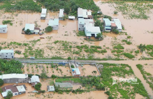 Một khu vực tại phường Phước Tân, tỉnh Đồng Nai bị ngập lụt do nước sông Buông dâng cao trong tháng 9-2025. Ảnh: Phạm Tùng