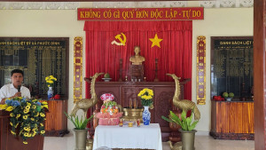 Lễ tri ân và tiếp nhận hai câu đối tại Đền thờ liệt sỹ xã Phước Bình (cũ)