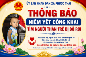 THÔNG BÁO TÌM TRẺ BỊ BỎ RƠI
