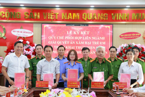 Xã Phú Riềng ký kết quy chế phối hợp liên ngành giải quyết án xâm hại trẻ em và triển khai thực hiện Luật Tư pháp người chưa thành niên