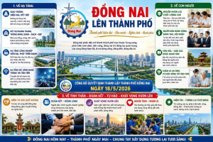 Lễ công bố Nghị quyết thành lập Thành phố Đồng Nai sẽ diễn ra ngày 18/5/2026