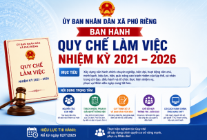 UBND xã Phú Riềng ban hành Quy chế làm việc nhiệm kỳ 2021 – 2026