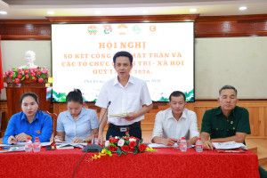 Sơ kết công tác Mặt trận và các đoàn thể chính trị - xã hội xã Phú Riềng quý I/2026