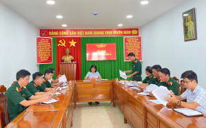HỘI NGHỊ CHI ỦY QUÂN SỰ XÃ PHÚ RIỀNG MỞ RỘNG THÔNG QUA PHƯƠNG ÁN NHÂN SỰ THÔN ĐỘI TRƯỞNG SAU SÁP NHẬP THÔN