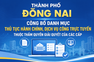 THÀNH PHỐ ĐỒNG NAI CÔNG BỐ DANH MỤC THỦ TỤC HÀNH CHÍNH, DỊCH VỤ CÔNG TRỰC TUYẾN THUỘC THẨM QUYỀN GIẢI QUYẾT CỦA CÁC CẤP