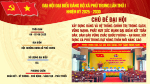 CHÀO MỪNG ĐẠI HỘI ĐẠI BIỂU ĐẢNG BỘ XÃ PHÚ TRUNG LẦN THỨ I, NHIỆM KỲ 2025 – 2030