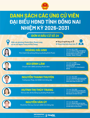 Tiểu sử tóm tắt người ứng cử Đại biểu HĐND tỉnh Đồng Nai nhiệm kỳ 2026 - 2031
