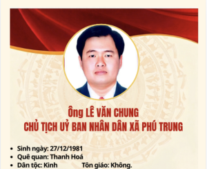 Đồng chí Lê Văn Chung - Phó Bí thư Đảng ủy được HĐND xã khoá...