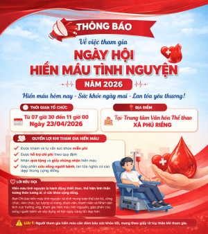 thông báo tham gia hiến máu