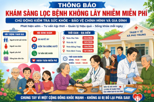 Thông báo về việc tổ chức truyền thông lồng ghép khám sàng lọc bệnh không lây nhiễm miễn phí năm 2026