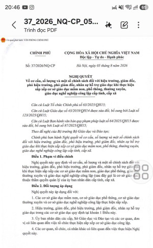 CHÍNH PHỦ BAN HÀNH NGHỊ QUYẾT 37/2026/NQ-CP: BẢO ĐẢM QUYỀN LỢI CHO ĐỘI NGŨ QUẢN LÝ VÀ NHÂN VIÊN KHI SẮP XẾP LẠI CÁC CƠ SỞ GIÁO DỤC CÔNG LẬP