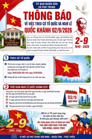 THÔNG BÁO TREO CỜ TỔ QUỐC VÀ NGHỈ LỄ QUỐC KHÁNH 02/9/2026