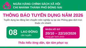 Thông báo Tuyển dụng Ngân hàng Chính sách xã hội