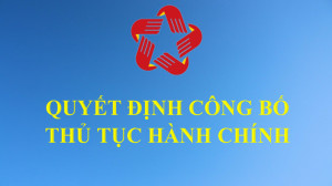 QUYẾT ĐỊNH VỀ VIỆC CÔNG BỐ DANH MỤC THỦ TỤC HÀNH CHÍNH VÀ...