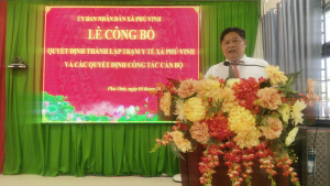 Xã Phú Vinh Tổ Chức Lễ Công Bố Quyết Định Thành Lập Trạm Y Tế Xã Phú Vinh Và Các Quyết Định Về Công Tác Cán Bộ