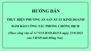 Hướng dẫn tạm thời thực hiện các phương án sản xuất kinh doanh đảm bảo công tác phòng chống dịch Covid-19