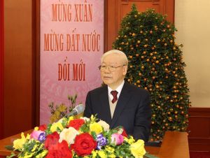 Tổng Bí thư Nguyễn Phú Trọng chúc Tết các đồng chí lãnh đạo, nguyên lãnh đạo Đảng, Nhà nước, Mặt trận Tổ quốc Việt Nam