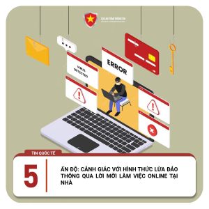 ẤN ĐỘ: cảnh giác với hình thức lừa đảo thông qua lời mời làm việc online tại nhà