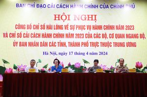 Công bố Chỉ số hài lòng về sự phục vụ hành chính và Chỉ số cải cách hành chính năm 2023