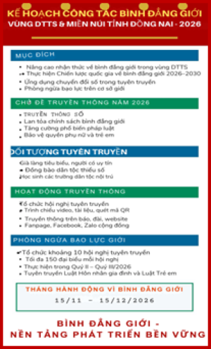 Sở Dân tộc và Tôn giáo tăng cường công tác bình đẳng giới...
